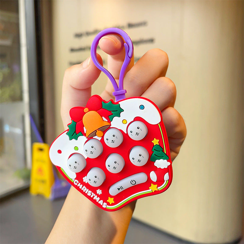 Wholesale Christmas Mini Whack-A-Mole Game Console Silicone Keychain